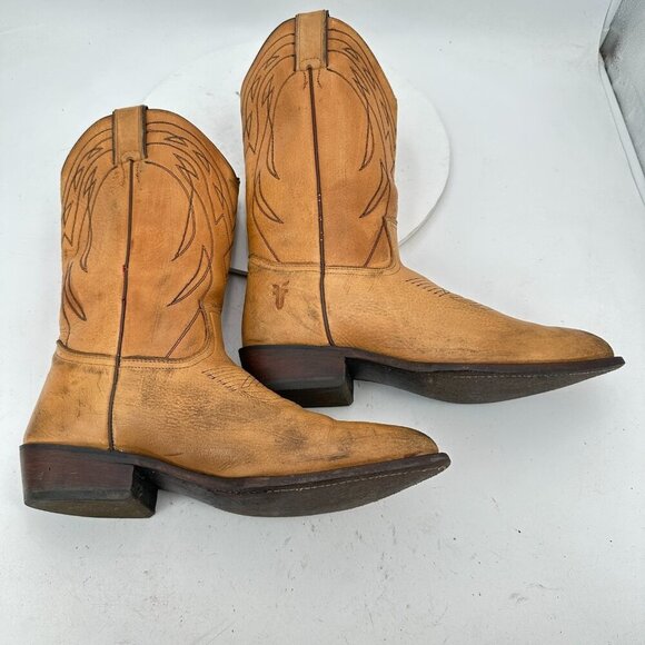 Frye Billy Tall Men Size 10B Women 11B 77697 Light Tan Leather Cowboy Boot - Picture 7 of 15